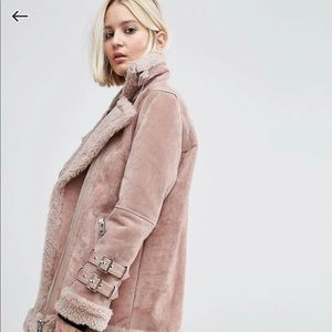 Asos pink aviator jacket
